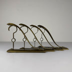 Antique Art Nouveau Brass Curtain Rod Brackets, Set of 4, Austria 1900s