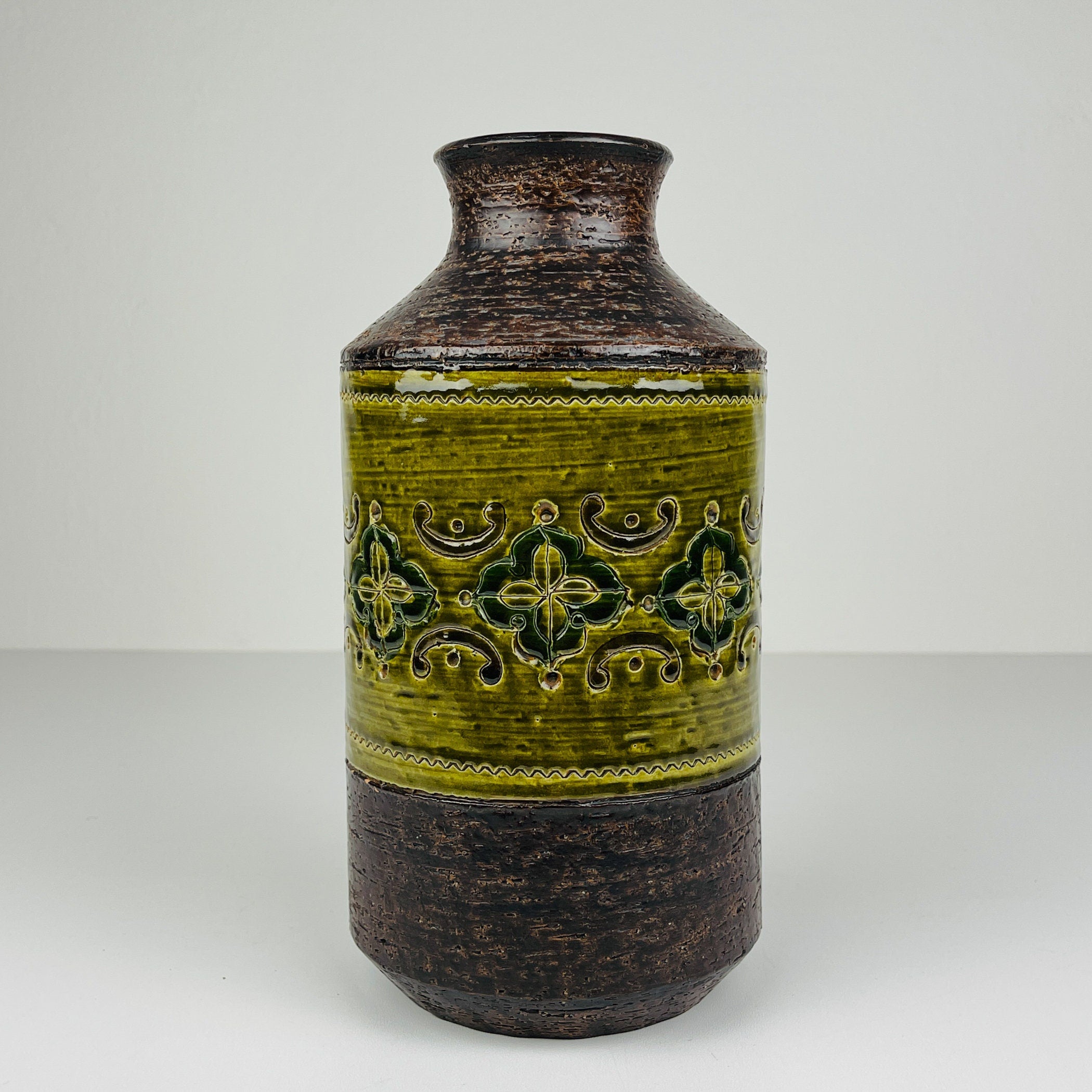 Vintage ceramic vase, design Aldo Londi, Bitossi, Italy 1970s, Mid-century home decor