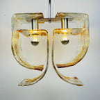 Vintage Murano glass chandelier by Mazzega, Italy 1970s, Space age, Mid-century modern