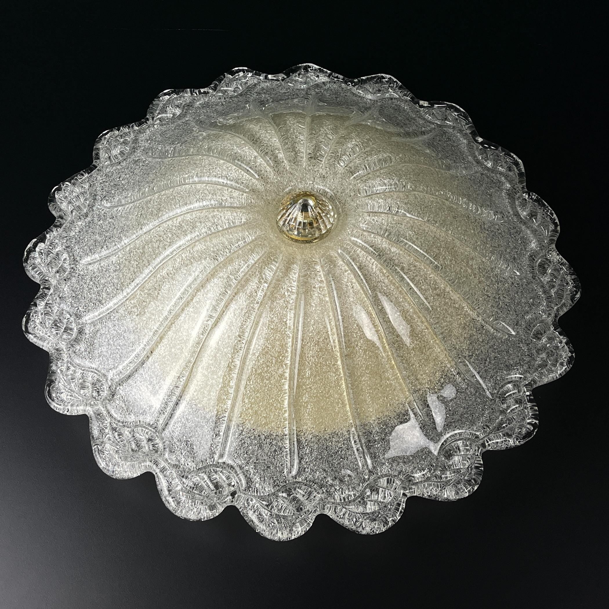 Original murano glass ceiling lamp, Italy 1990s, Vintage home decor