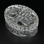 Vintage Bohemian glass candy bowl by Bohemia Crystal, Czechoslovakia, 1970s