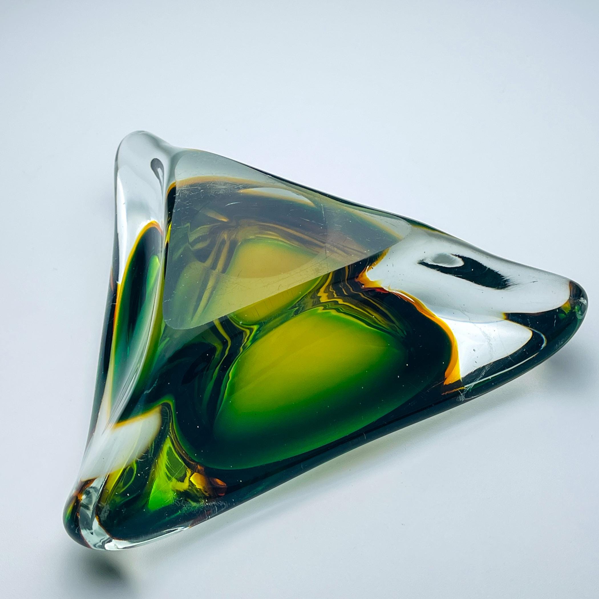 Sommerso murano glass ashtray by Arte Nuova, Italy, 1960s, Vintage home decor