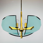 Vintage art glass pendant lamp by Fontana Arte, Italy 1950s, Art deco, MCM