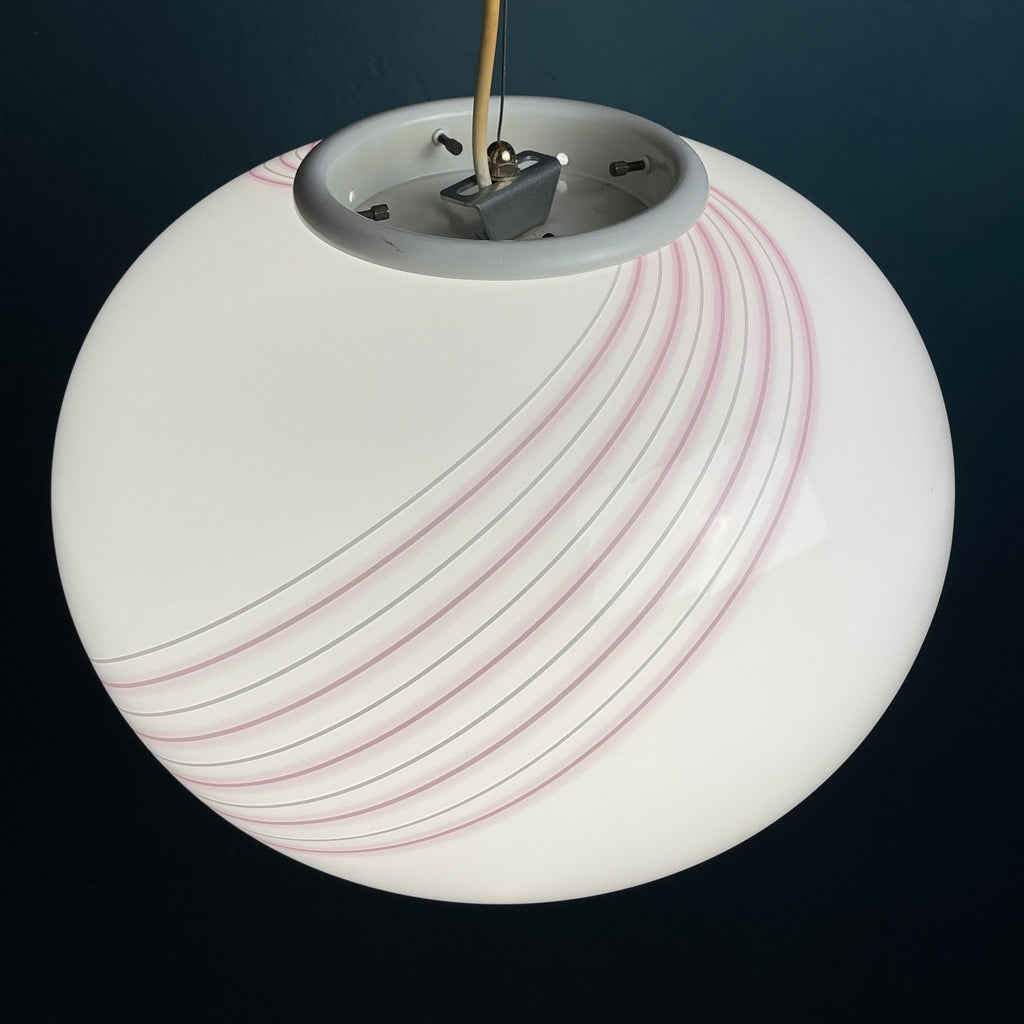 Classic swirl murano pendant lamp Vetri Murano Italy 1970s Italian mid-century modern lighting