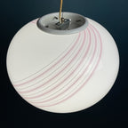 Classic swirl murano pendant lamp Vetri Murano Italy 1970s Italian mid-century modern lighting