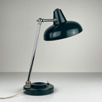 Green Industrial metal desk lamp Italy, 1960s, Mid-century office table lamp