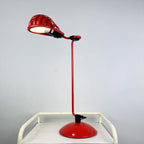 Mid-century red desk  lamp IGLOO by Tommaso Cimini for Lumina Italy 1980s