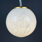 Classic white murano pendant lamp Italy 1970s Italian mid-century modern lighting