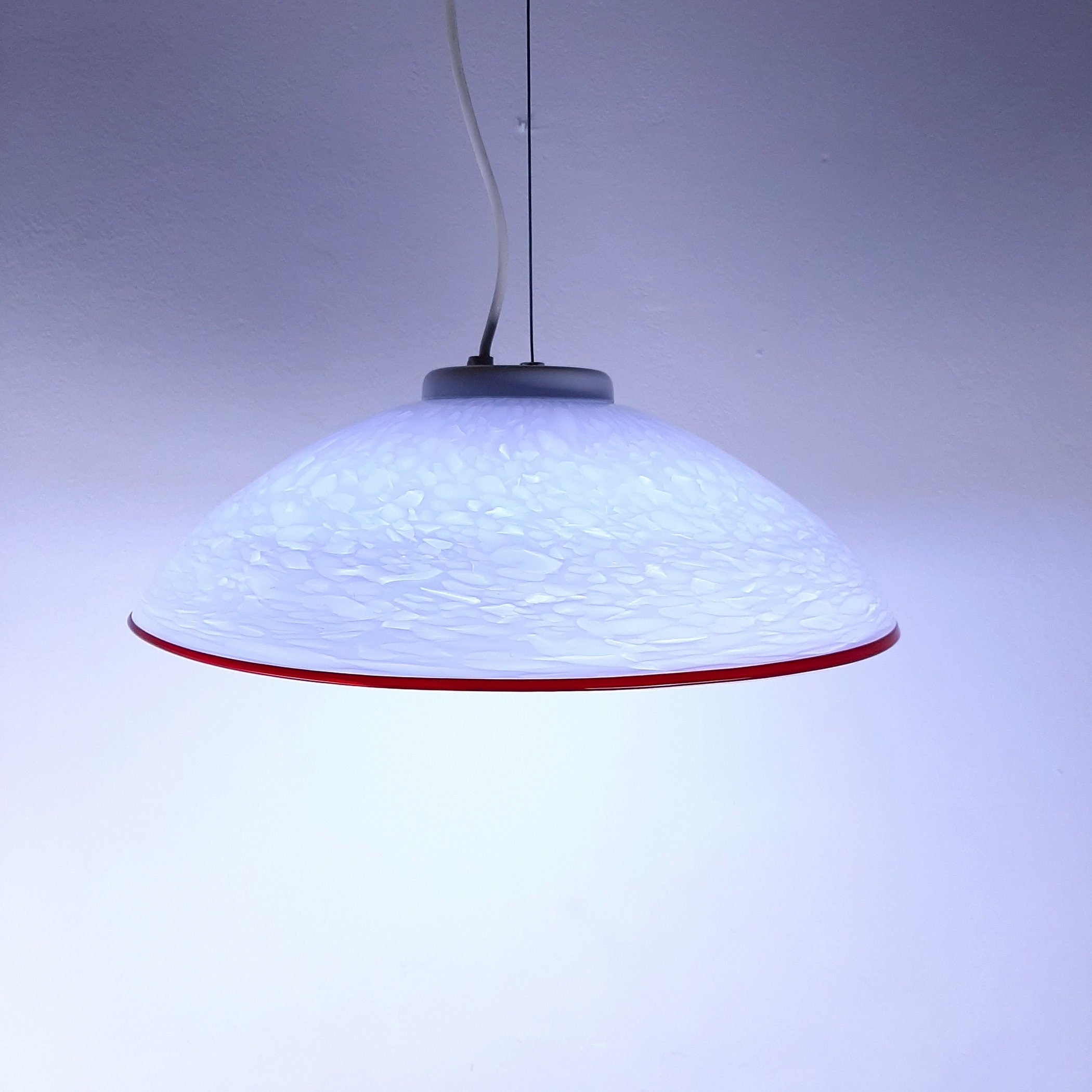 Vintage murano glass pendant lamp Italy 70s Mid-century lighting Modern Retro home decor