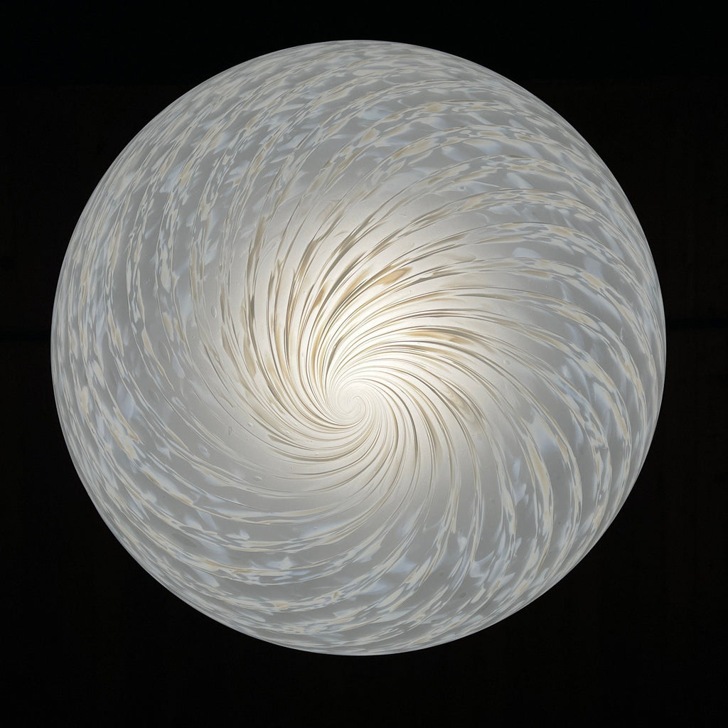 Large swirl murano glass pendant lamp Vetri Murano Italy 1970s