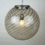 Vintage La Murrina Swirled Murano Glass Pendant Lamp - 1970s Italian Lighting