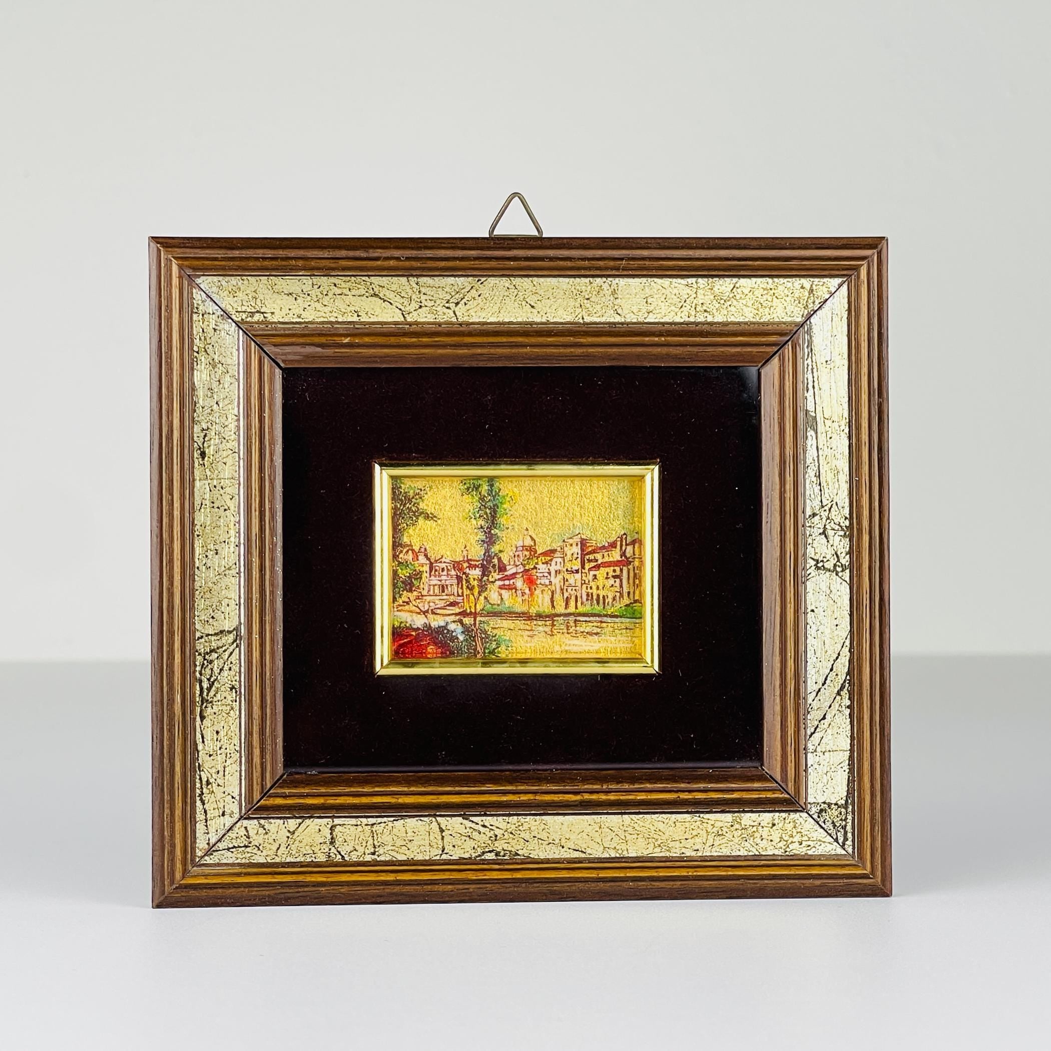 Vintage Pressed Art Framed, Italy, 1970s, Vintage home decor