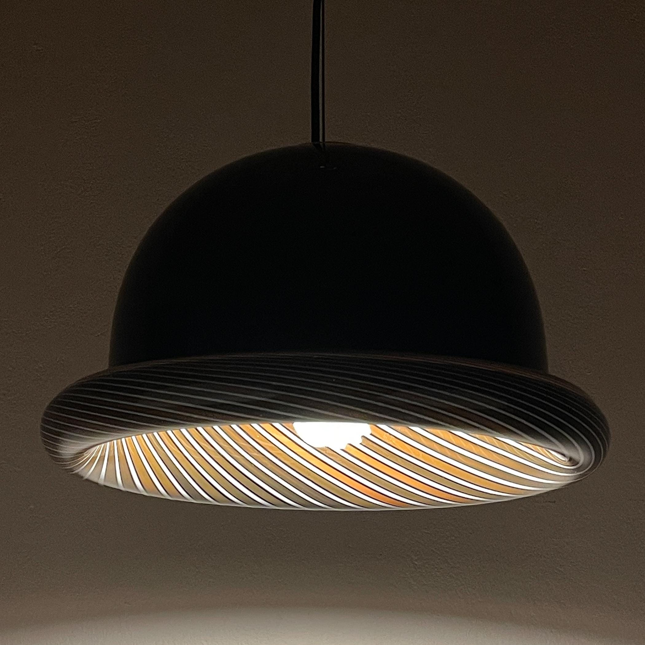 Vintage Murano black pendant lamp by Lino Tagliapietra for VeArt, Italy 1960s