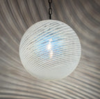 Vintage swirl murano pendant lamp, Italy 1970s
