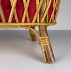 Vintage rattan basket, Italy 1950s