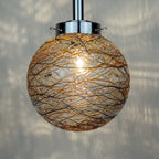 Vintage Murano sphere ball pendant lamp, Italy 1960s