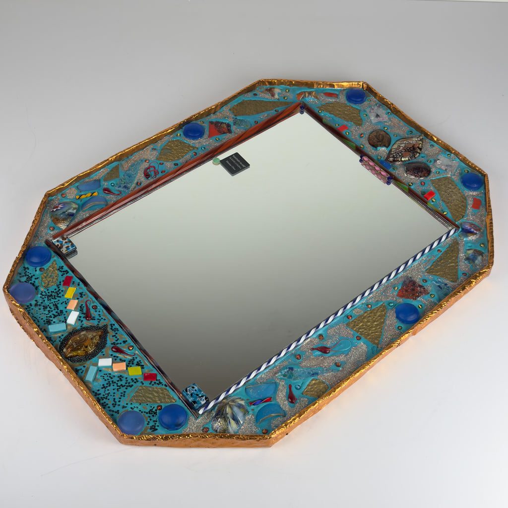 Mid-Century Murano Glass Mosaic Mirror by Zane Luigina "Fantasy Glass", Italy, 1990s