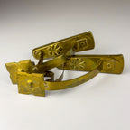Antique Art Nouveau Brass Curtain Rod Brackets, Set of 2, Austria 1900s