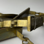 Antique Art Nouveau Brass Curtain Rod Brackets, Set of 4, Austria 1900s