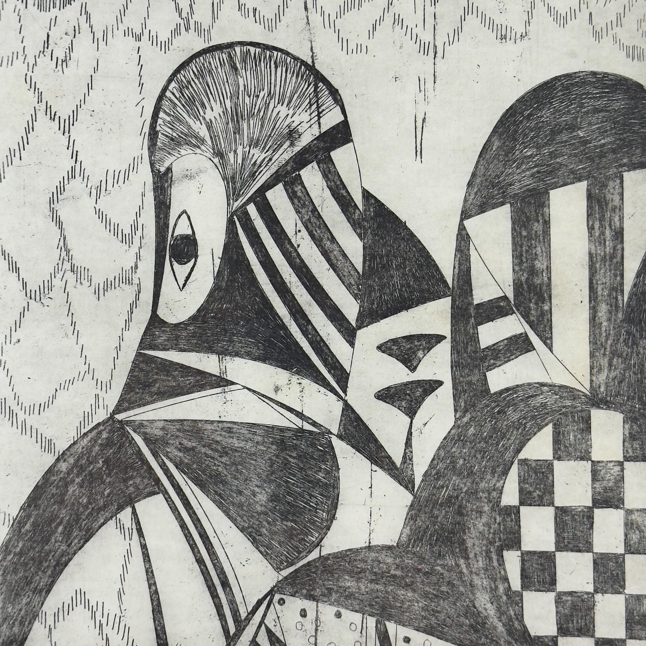 Graphics, etching, signature "Popy", Italy 1972