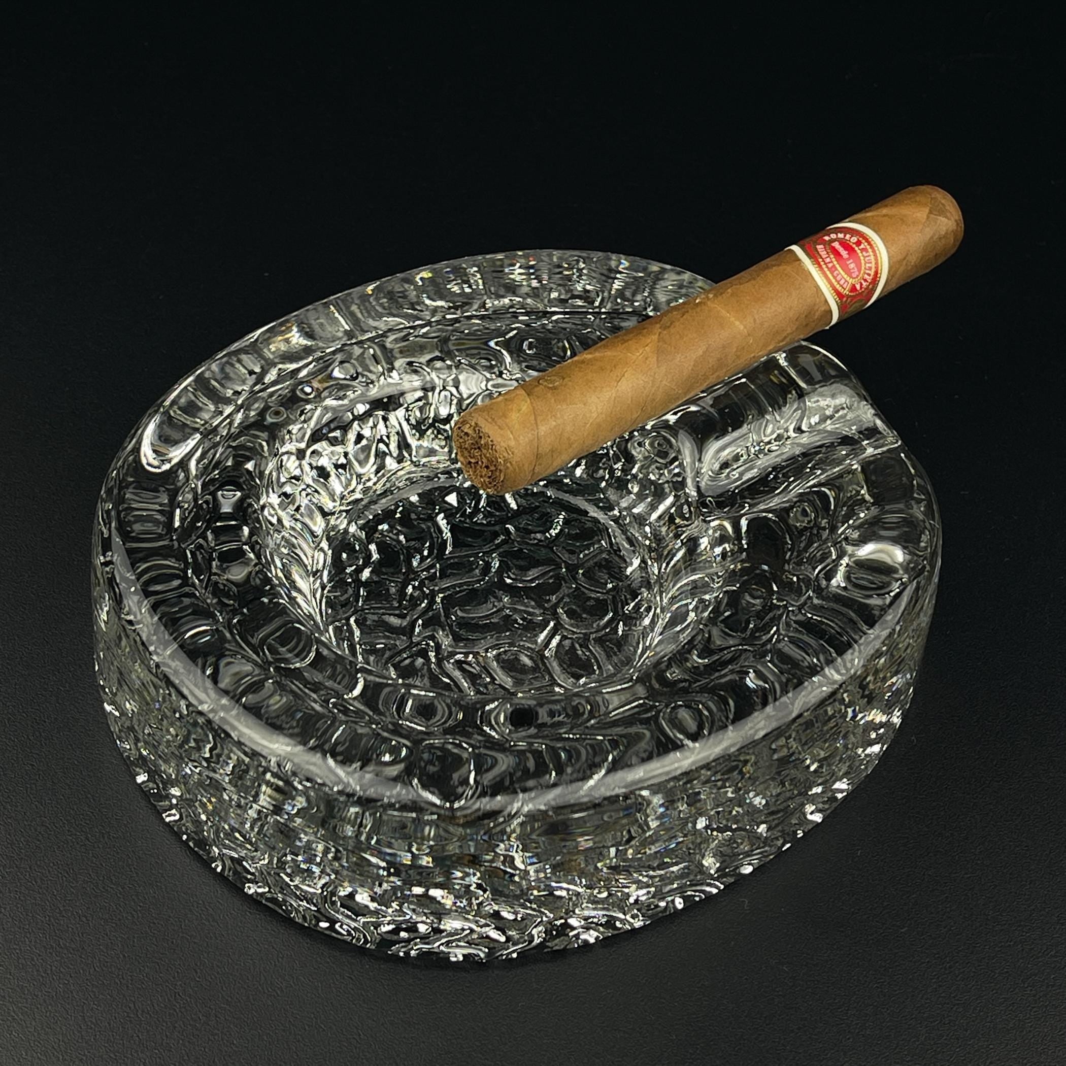 Vintage ice glass ashtray by Kosta Boda, Sweden, 1970s, Vintage Home Decor