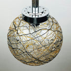 Vintage murano sphere ball pendant lamp Italy 1960s Mid-century italian lighting