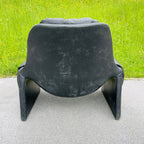 P60 lounge black chair by Vittorio Introini for Saporiti Italy 1960s