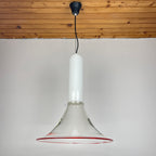 Murano Glass Pendant Lamp: Mid-Century Modern Italian Lighting by Leucos, 1970s