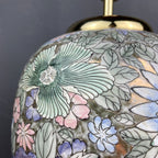 Vintage ceramic table lamp Flower Italy 1970s