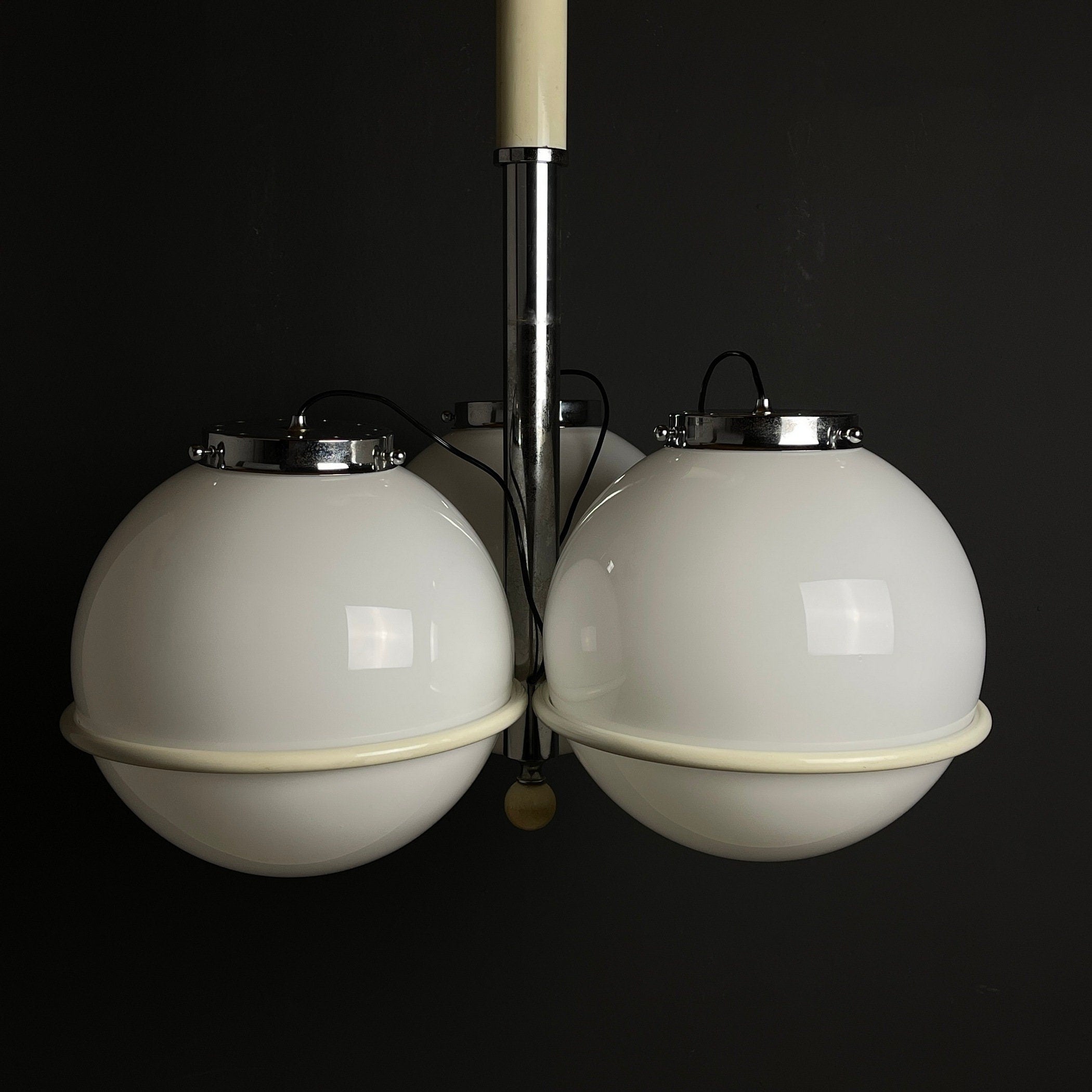 Gino Sarfatti murano glass globe chandelier Italy 1960s