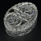Vintage Bohemian glass candy bowl by Bohemia Crystal, Czechoslovakia, 1970s