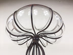 Vintage Glass Metal Vase 1970s Yugoslavia Handmade Patina Fruit Vase