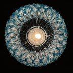 Vintage blue Murano pendant lamp by Stilnovo, Italy 1950s, Mid-century Italian modern
