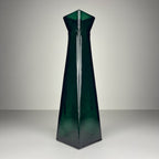 Vintage green bottle glass vase, Italy, 1980s