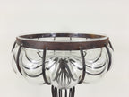 Vintage Glass Metal Vase 1970s Yugoslavia Handmade Patina Fruit Vase