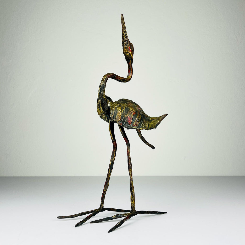 Vintage metal Brutalist sculpture Bird by Salvino Marsura, Italy 1950s, Mid-century Modern
