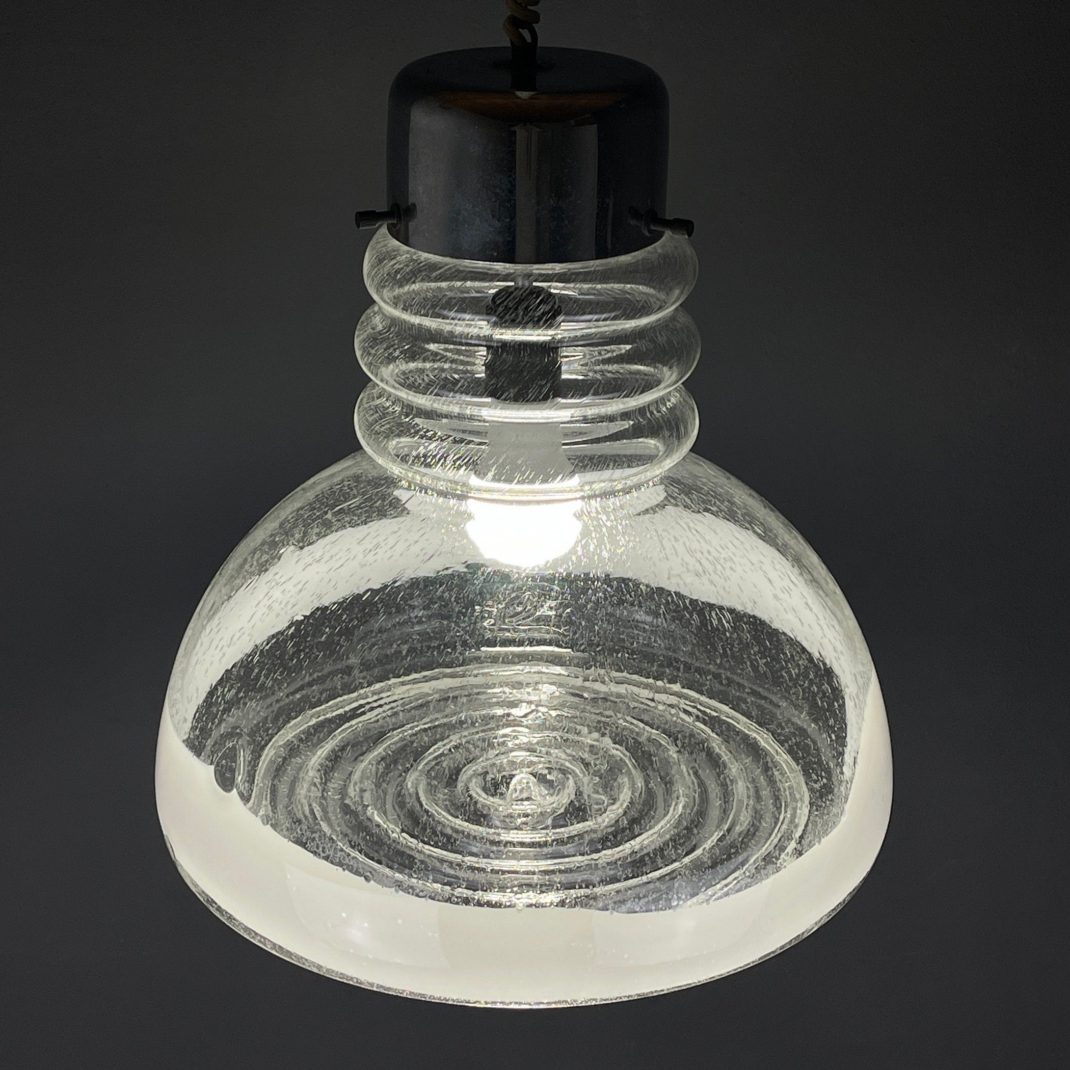 Murano glass pendant lamp  Italy 1960s Space age Mid-century modern italian lighting
