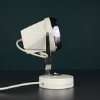 Mid-century white desk lamp, Italy 1960s, Retro lighting Space Age Atomic