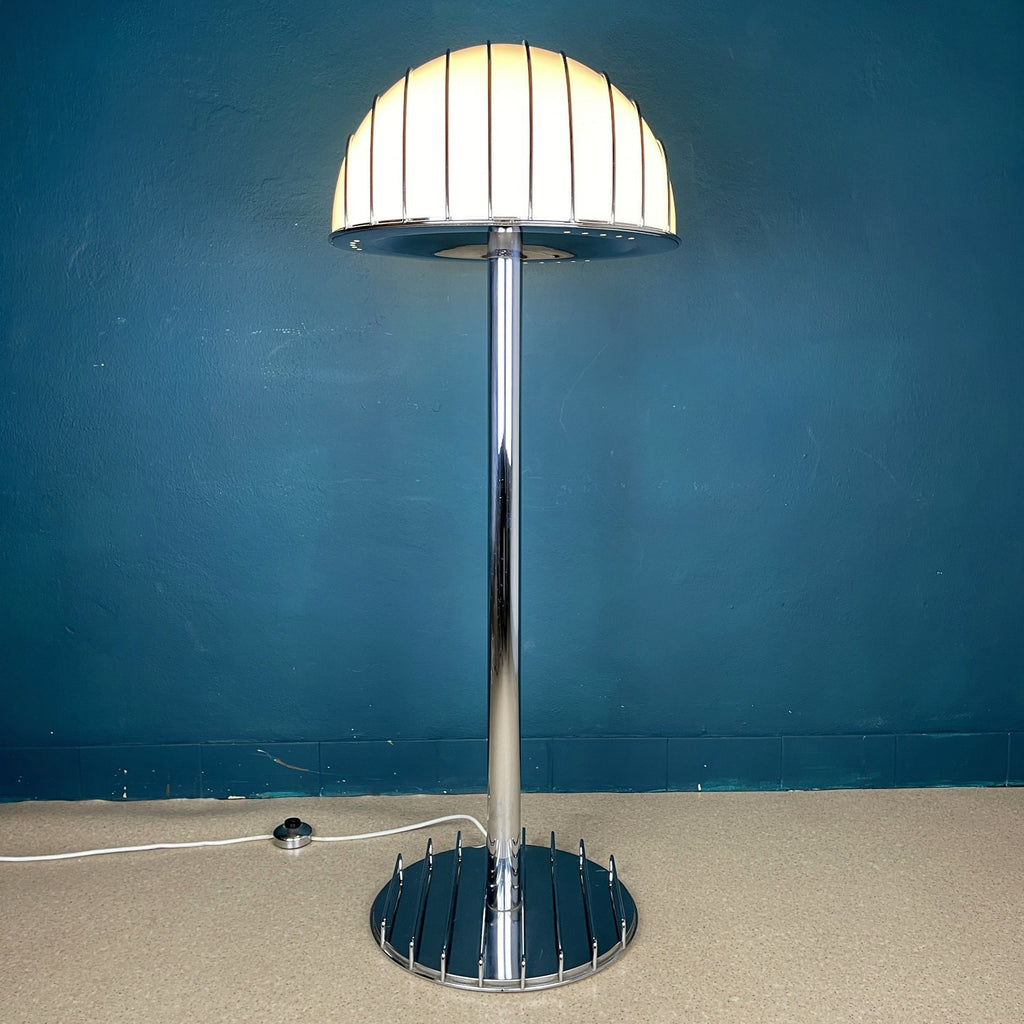 Vintage Chrome Floor Lamp by Adalberto Dal Lago for Esperia, 1960s Italian Lighting
