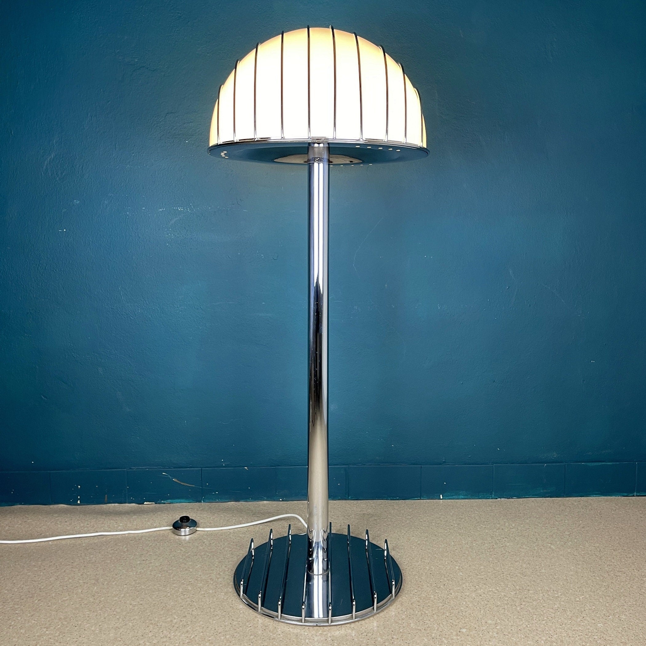 Vintage Chrome Floor Lamp by Adalberto Dal Lago for Esperia, 1960s Italian Lighting