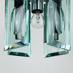 Fontana Arte Art Glass Pendant Lamp: Italian MCM 70s Design