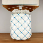Vintage ceramic table lamp Italy 1960s Pillow lamp quilt nightlamp Retro home lighting