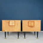 Vintage Birdseye Maple Nightstands: Mid-Century Modern Bedside Tables