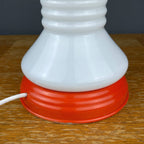 Vintage White Opaline Glass Table Lamp: Italian Mid-Century Modern Lighting