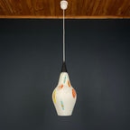 Mid-century multicolor opaline murano glass pendant lamp by Stilnovo Italy 1950s