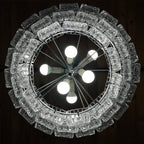 Vintage large crystal chandelier Italy 1960s