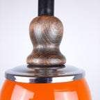 Mid-century orange glass pendant lamp Yugoslavia 1970s Retro lighting Space age