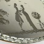 Vintage Venetian glass Mirror Tray, Italy 1950s