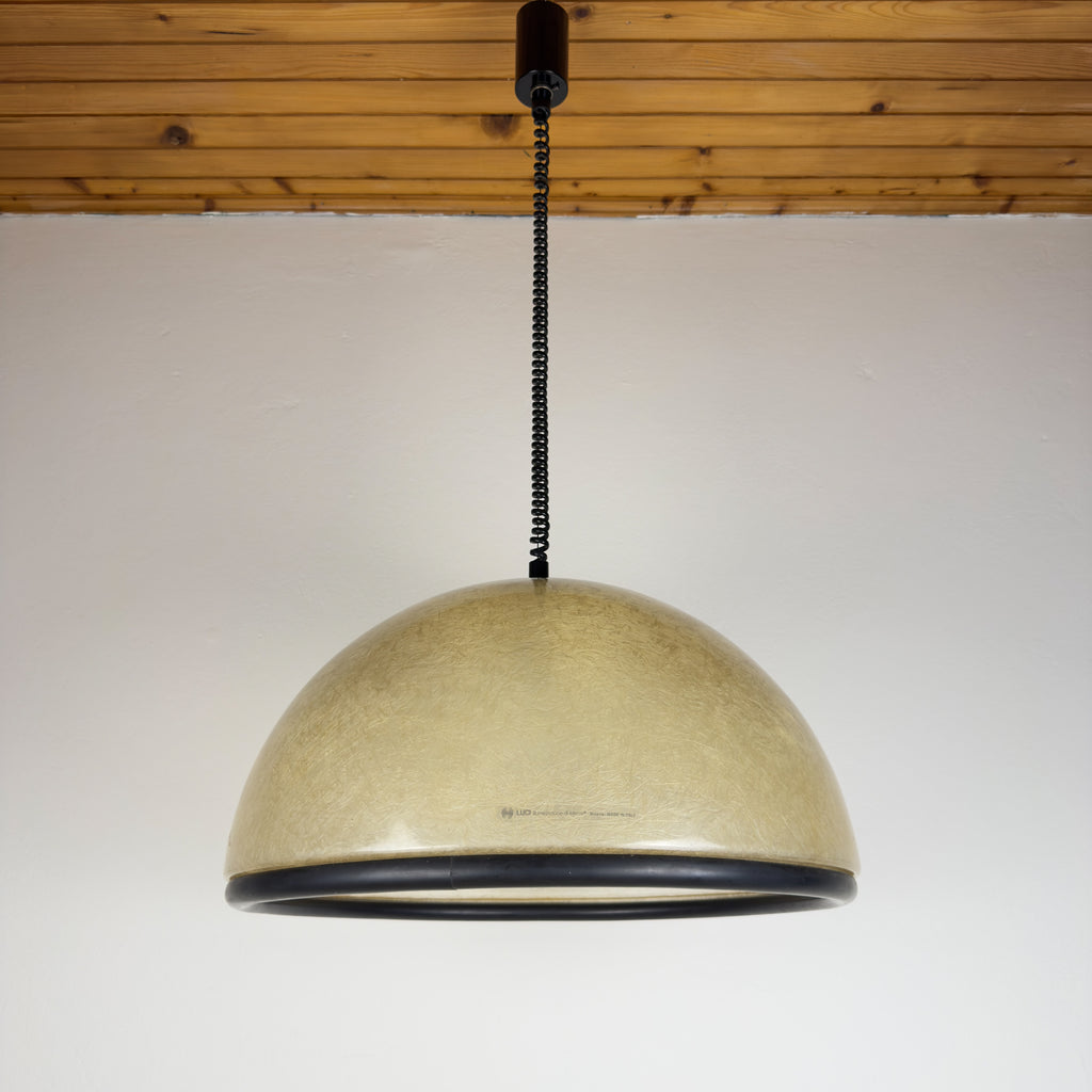 Large vintage pendant lamp by Idea Studio Techno Design for Luci Milano, Italy 1970s