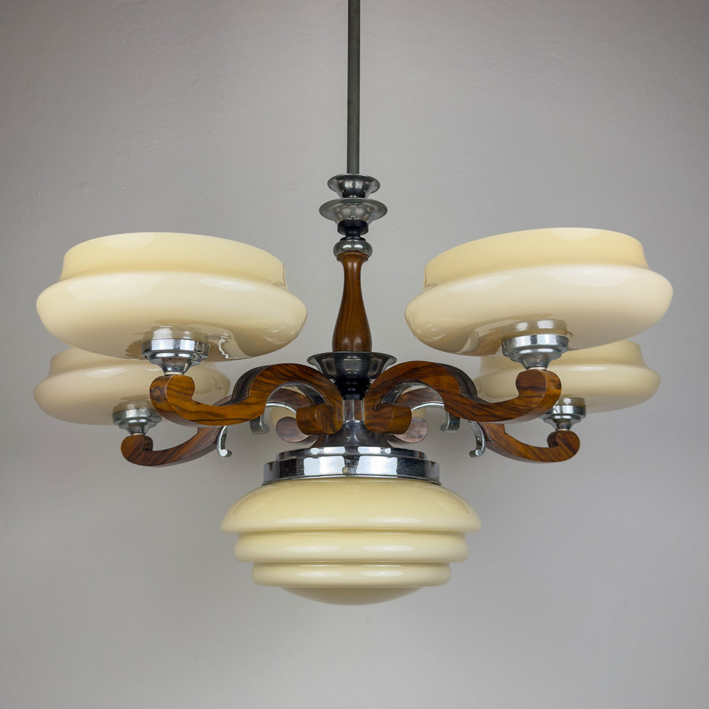 Art Deco Large Chandelier, Italy 1950s